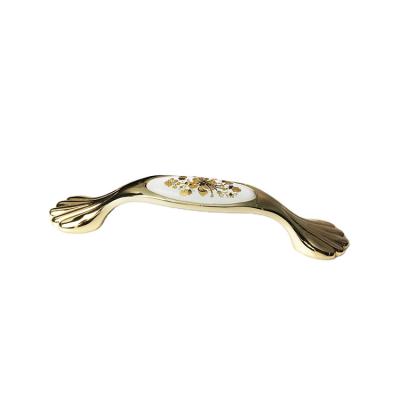 China Classic Farmhouse Style Furniture Drawer Ceramic Metal Door Pull Ceramic Cabinet Handle for sale