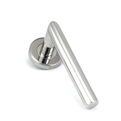 China Easy Installation and Durable Chrome Gold Glass Black Tube Entry Stainless Steel Lever Type Door Handle for sale