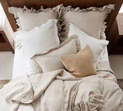 China Anti Dust Mite 100% Bedroom Cushion Cover Pillowcase Linen Cover With Limit-Edge Grit Vintage Elegant Pillow Cover for sale