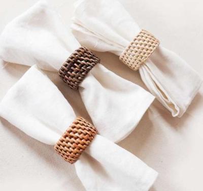 China Modern Handmade Rattan Napkin Ring Fenugreek Napkin Ring Straw Napkin Ring for sale