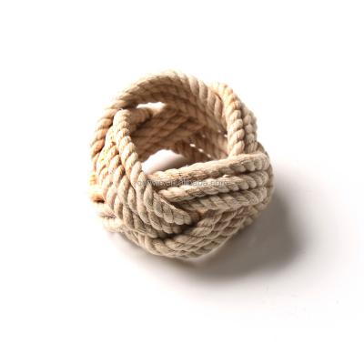 China Sustainable Handmade Natural Fiber Towel Rings Jute Fiber 	Home Table Ware for sale