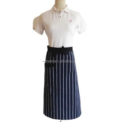 China Cafe Apron Cotton Natural Stripe European Cleaning Cooking Apron Half for sale