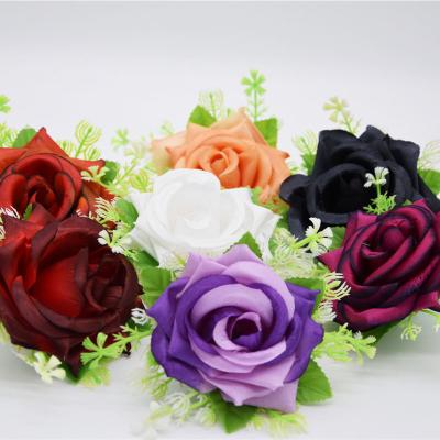 China Home Decor Curved Rose 13.5cm Artificial Flower Wholesale Diy Wedding Wall Garland for sale