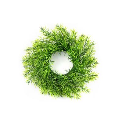 China Decoration wholesale 39cm indoor green grass garland for hanging wall showcase door front decoration for sale