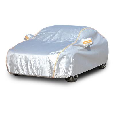 China Silver Black Outdoor Car Cover Layer PEVA Snowproof Protective Cover All Weather Windproof Eco-friendly Universal Car Cover 3 for sale