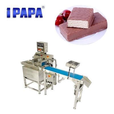 China Snack Factory Customize Mini Chocolate Coating Machine / Chocolate Covering Machine Automatic Small Chocolate Enrobing Line for sale