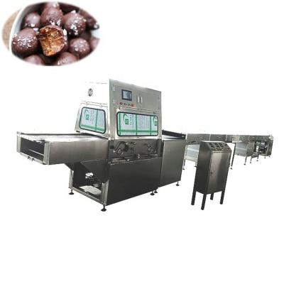 China Vegetable processing plant high capacity 600mm protein date ball chocolate coating machine/fruit ball energy bites chocolate coating line for sale