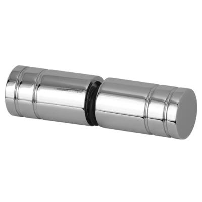 China Easy To Install And Polished Durable Factory Hot Sale Chrome Plated Solid Brass Door Handle Round Groove Door Handle for sale