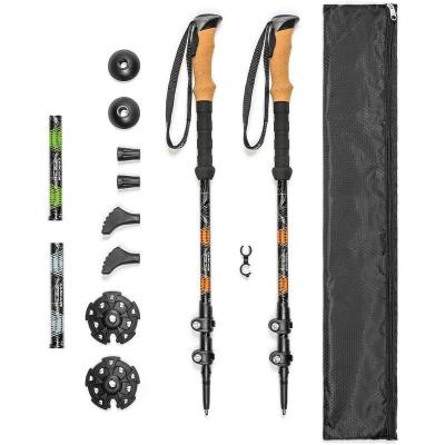 China Outdoor Sports Trekking Carbon Carbon Fiber Hiking Folding Ultralight Trekking Pole for sale