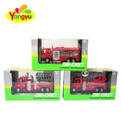 China Friction Toy Friction Toy 3 in 1 Mix Fire Truck Toy Car Inertia Pull Back Child's Alloy Toy Model Car for sale