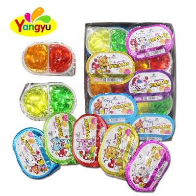 China 2pcs Mix Fruit Natural Natural Flavor Jelly Cup Jelly Gummy Candy for sale