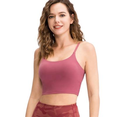 China High Quality Hot Selling Slim Bra Women's Sports Vest Fitness Yoga Vest With Halter for sale