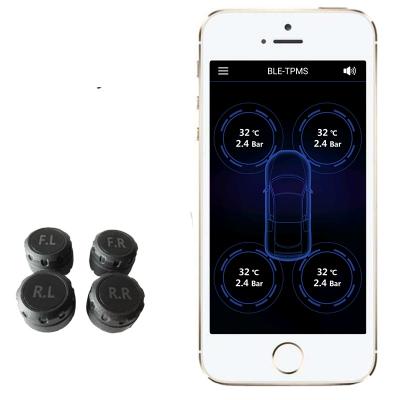 China Blue Tooth BLE 4.0 APP Phone Control TPMS Car Tire Pressure Alarm Monitor 4 Sensor External Universal for sale