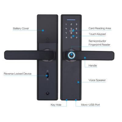 China Tuya WiFi App Smart Fingerprint Access Control Wifi LTIOT Smart Home Door Lock for sale