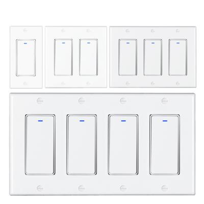 China Wifi LTIOT Zigbee Support Alexa Google Remote Control Switches Wifi Wall Background 1/2/3/4Gang WIFI Smart Home Switch for sale