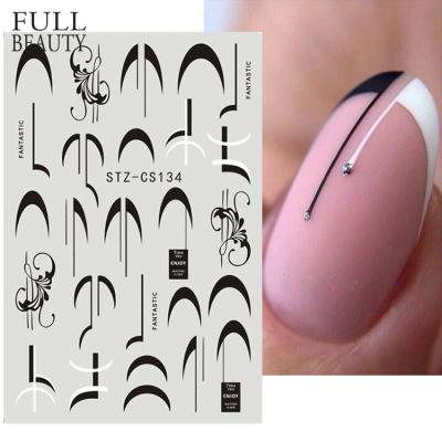 China Gel Polish Stickers And French Line Decals Full Beauty Single Sliders For Nails Ink Flower 3D Foil Nail Gel Stickers Spring Trends Trends Manicure Art Decoration for sale