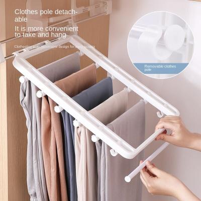 China Pull Rod Can Be Freely Retracted Hot Sales Pull Out Pants Rack Trouser Hangers Trouser Hangers Cabinet Pants Racks Retractable Wall Mounted Trouser Rack for sale