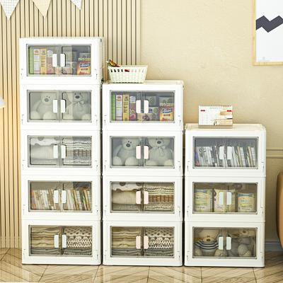 China Viable Surprise Price Easy To Store Folding Plastic Mobile Storage Cabinet Floor Folding Storage Box With Pulleys Plastic Container for sale