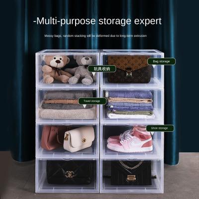 China Transparent Plastic Shoe Storage Box Convenient Plastic Storage Box Sachet Plastic Viewing Clear Storage Box With Magnetic Lids for sale