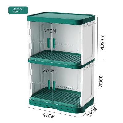 China New Design Multifunctional Folding Folding Cupboard Kitchen Cupboard Storage Portable Cupboard for sale