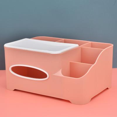 China Wholesale Easy Built-in Paper Towel Storage Up To Store Top Selling Multi-Function Office Storage Desktop Storage Box Desktop Storage Box for sale