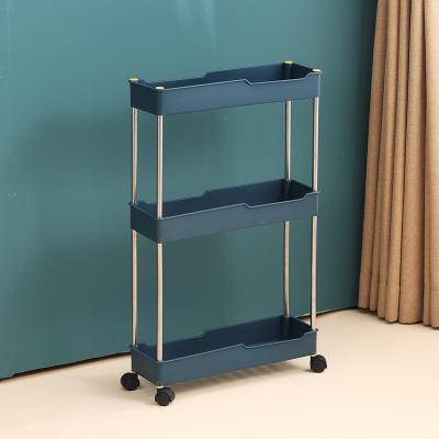 China On Pulleys Kitchen Trolley Storage Wholesale Foldable Plastic Rack Good Plastic Laundry Trolley Hospital Trolley for sale