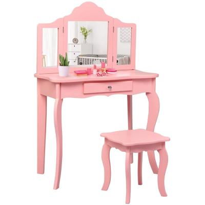 China (Other)Adjustable Dresser Pink Color Girls Dresser Makeup Dressing Table for sale