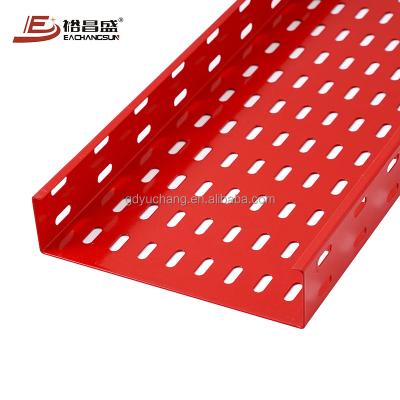 China Steel Wholesale 300 x 50 mm Cable Tray Supermarket Cable Management System Custom Powder Coated Cable Trays for sale