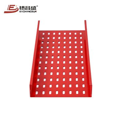 China Steel 300 x 50 mm Cable Tray Red Stainless Steel Perforated Powder Coated Cable Trays for sale