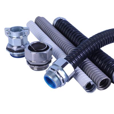 China Strip-wound galvanized Steel pvc wire protection flexible GI steel conduit galvanized conduit fittings pvc coated metal conduit pipe for sale