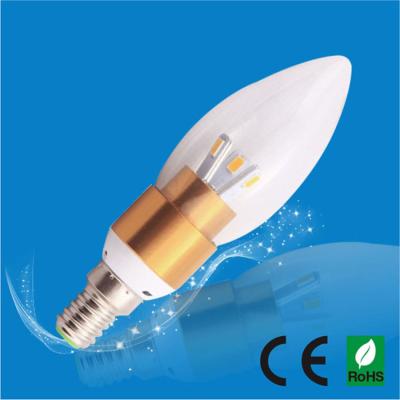 China 125 Lumen 3W led candle lighting , E14 low energy candle light bulbs for sale