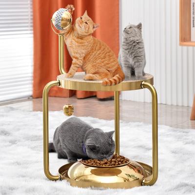 China 2023 Viable HOT Stainless Steel Cat Scratches Tree Tower Pet Tree Funny Pet Small Cat Climbing Frame Cat Climbing for sale