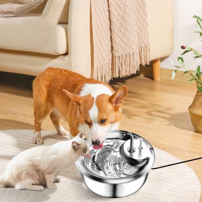 China Wholesale Automatic Portable Stainless Steel Dog Drinking Station Pet Cat Smart Water Fountain for sale