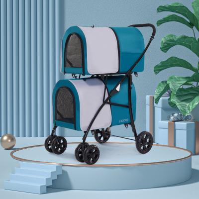 China Hot Selling Travel Portable Folding Small Dog Stroller Pet Twin Stroller For Pet for sale