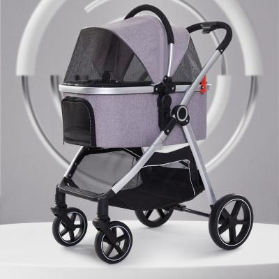 China Hot Selling Small Animals Trolley Light Weight 4 Wheel Folding Pet Stroller Carrier For Dog for sale