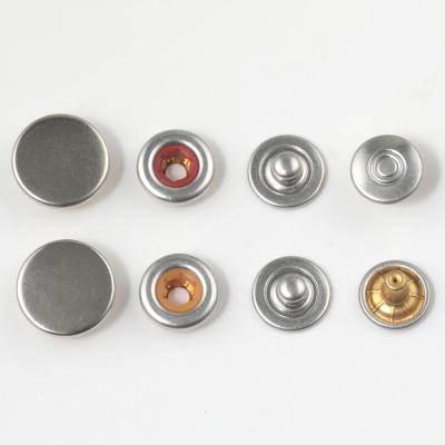 China Nickle Free Barrel Plating Round Button Custom Logo Metal Snap Button with Colorful Plastic Ring for Clothing for sale