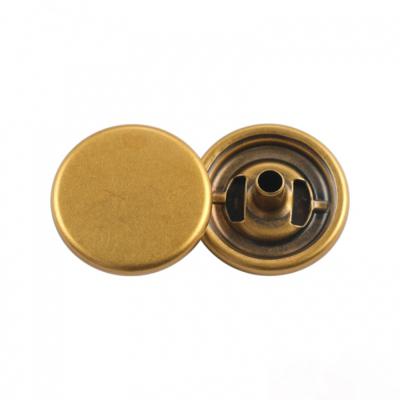 China Manufacturer Custom Made Flat Round Shape Barrel Gold Different Color Plating Spring Metal Cap Snap Button for sale