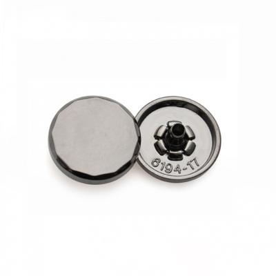 China Eco-friendly Custom Engrave Logo Classic Down Coat Metal Press Button Zinc Alloy Round Flat Cap Snap Button for sale