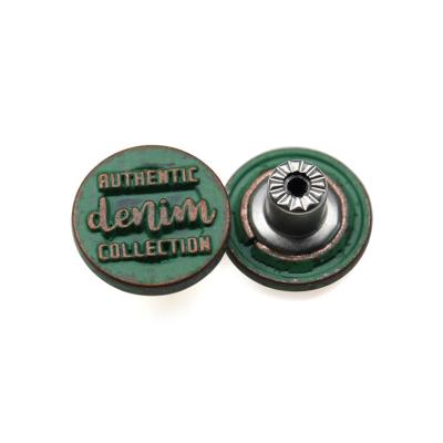 China 20 Years Experience Button Factory Zinc Alloy Jeans Button Metal Denim Buttons for Garment Jeans Overcoat Accessory for sale