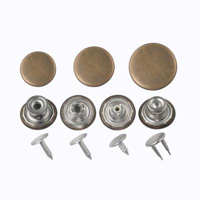 China Factory Price 15MM 17MM 20MM Brass Jeans Button Metal Denim Button with Plastic Inside and Screw Nail for Jeans Pants en venta