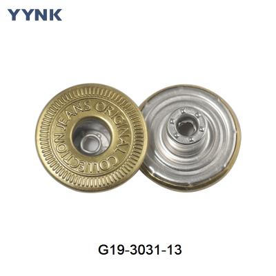 China 17mm 19mm OEM ODM Design Factory Competitive Price Jeans Button Metal Denim Button for Jeans and Garment Te koop