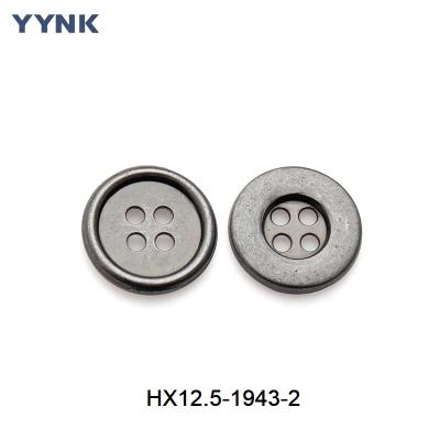 China Metal Four Holes Antique Vintage Style Metal 4 Holes Sewing Buttons for Men and Woman Coat Windbreaker Garment for sale