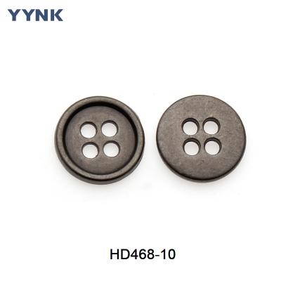 China Professional Costume Designer Needs Sewing Buttons Eco-friendly Custom Logo Antique Vintage 4 holes Metal Garment Buttons for sale