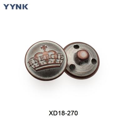 China Eco-Friendly Plating Round Mushroom Domed Sewing Garment Buttons Custom Brass Shank Button For Clothing for sale