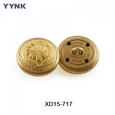 Cina Wholesale High Quality Custom Gold Color Metal Brass Shank Button For Army Uniform Blazer Suit Coat in vendita