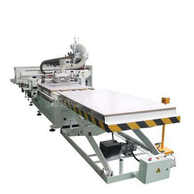 China Building Material Shops Loading And Unloading ATC CNC Router Machine For Furniture Production Line for sale