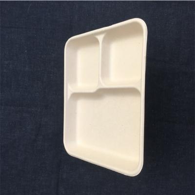 China Eco-Friendly Biodegradable Virgin Bamboo Lunch Box Packaging/Surgance Compartment For Take Out Food for sale