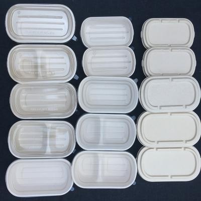 China Compostable Eco-friendly Disposable Degradable Lunch Box Divided Into Compartments Salad Box Takeaway Packaging Box for sale