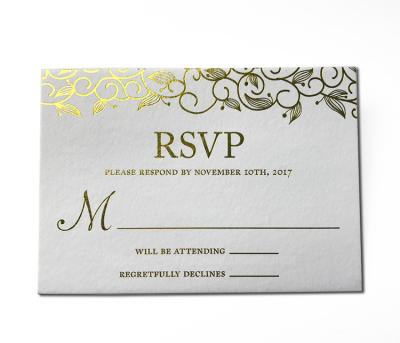 China Europe gold stamping card design greeting RSVP printing sets wedding invitation card luxury for sale