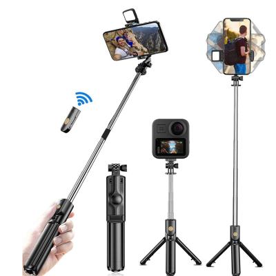 China Lightweight Mobile phone selfie stick Booth with beauty light remote control multifunctional live desktop tripod for sale